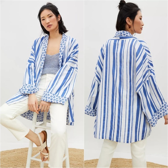 Anthropologie IN OUR NATURE Striped Kimono - Picture 1 of 10